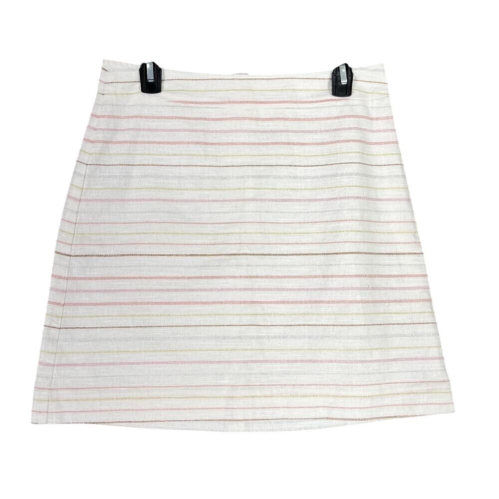 Loft Shimmer Stripe A Line Skirt‎ Women 6 Casual Work Wear Tailored Silhouette